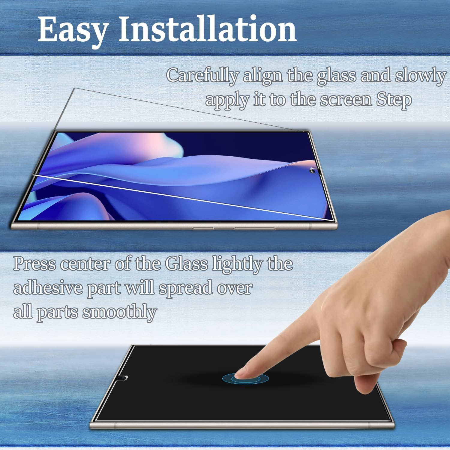 Pokolan 2+2 Pack Screen Protector for Samsung Galaxy S25 Ultra Tempered Glass, with Camera Lens Protector, 9H Hardness, No Bubbles, Anti-Scratch, Ultra Resistant image number 1