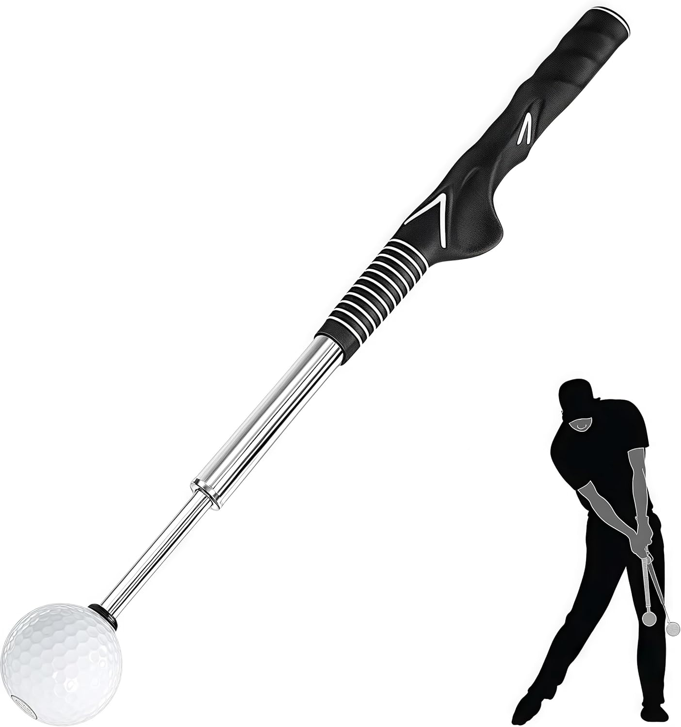 Retractable Golf Swing Trainer Aid,Golf Swing Trainer for Warm-Up,Tempo Training for Chipping Hitting,Right-Handed Golf Club for Accurate Swing Practice,Indoor&Outdoor Practice image number 3