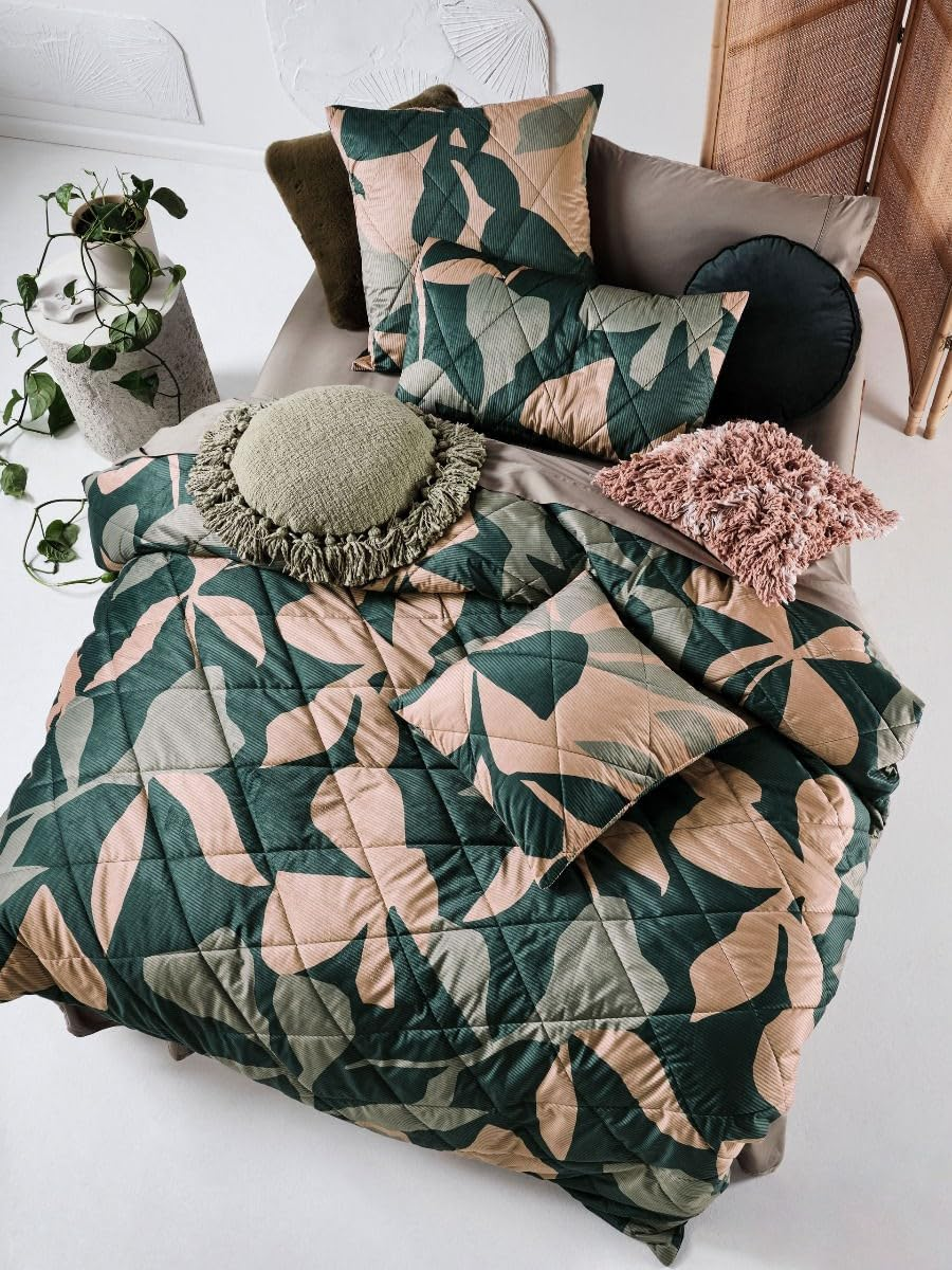 Linen House Kalena Quilt Cover Set, Cinnamon, Queen Bed