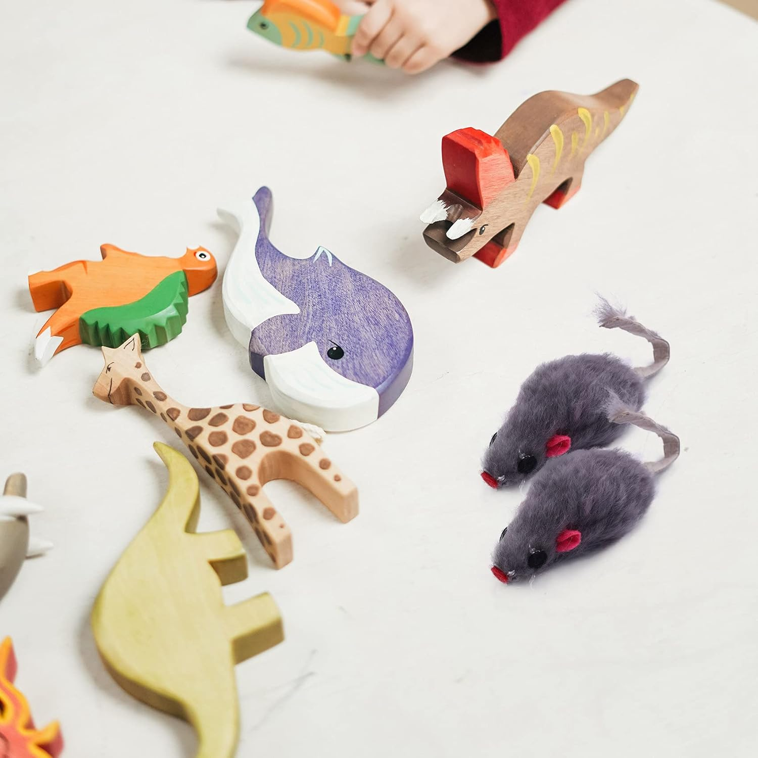 Bjworeye Real Fur Mice Cat Toys Pet Toy Children'S Toys 12-Pack image number 2