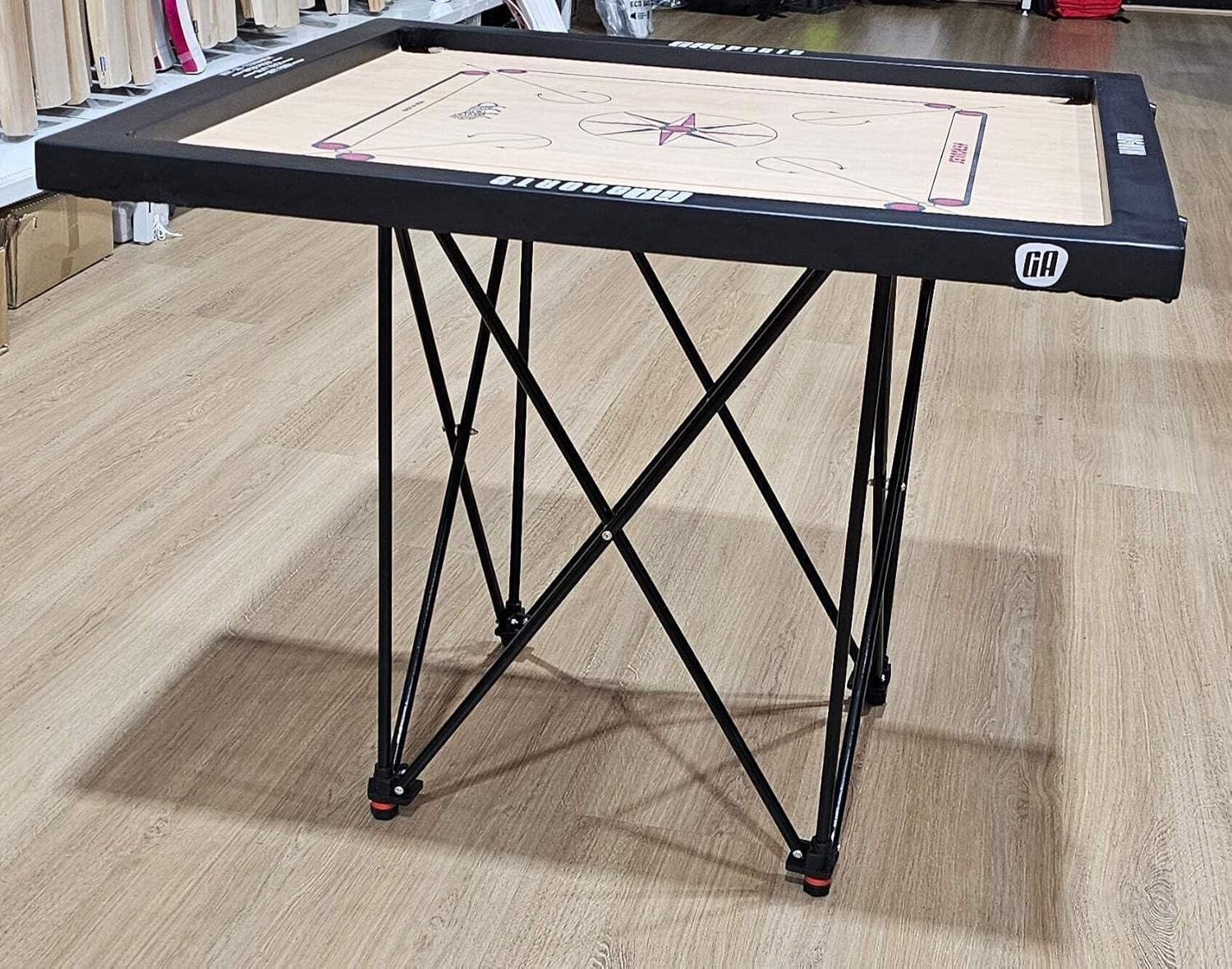Carrom Board Stand Full Size &ndash; Tough Quality Metal, Portable & Sturdy | Folds for Easy Transportation and Storage | Approx. 63 Cm Playing Height image number 1
