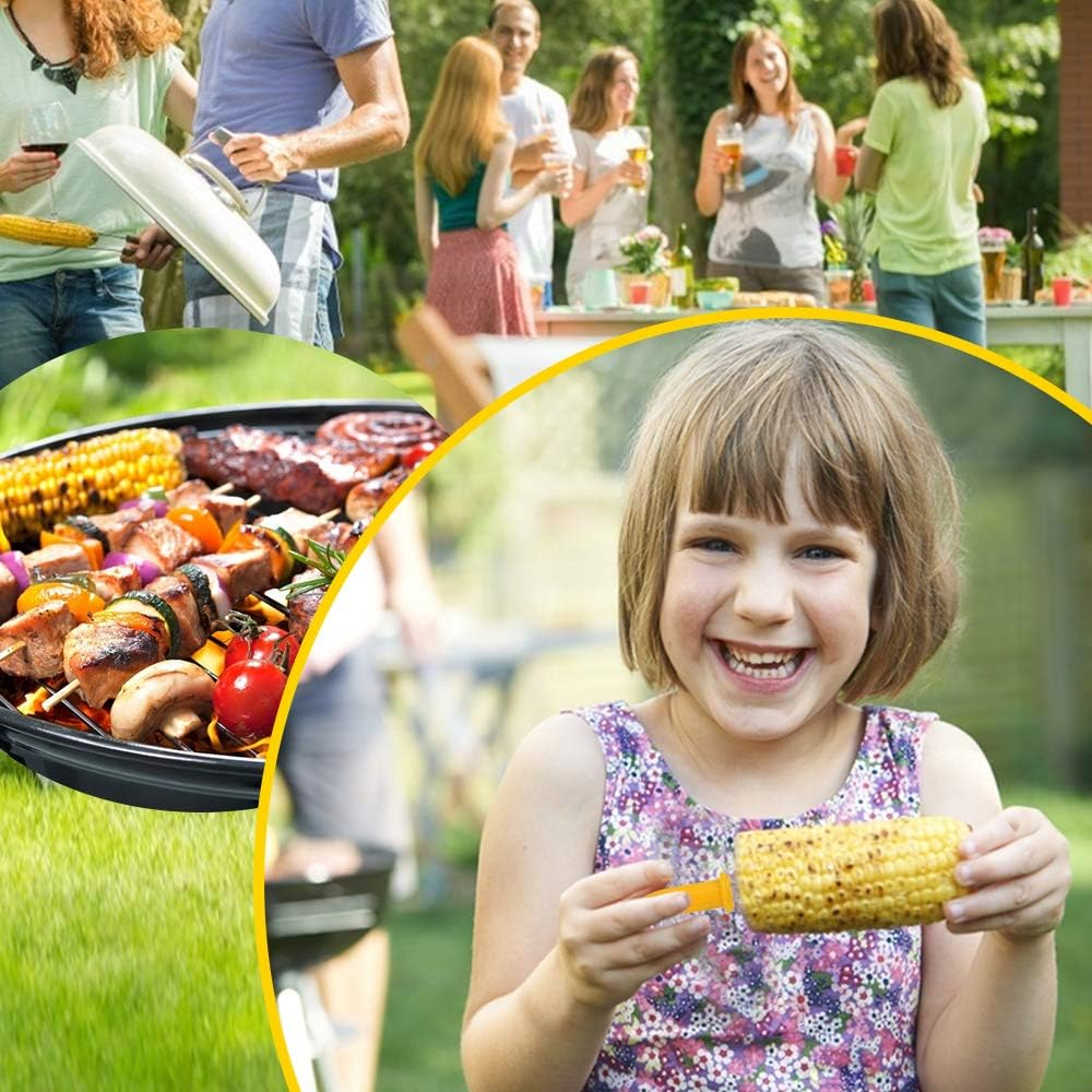 Juliyeh Corn Holders Set, 20PCS Stainless Steel Corn Cob Holders, Corn on the Cob Skewers for BBQ, Picnics & Camping, Yellow image number 4