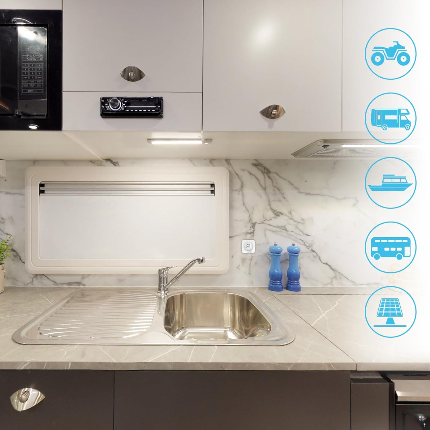 Dream Lighting 12V USB Charger Type a 12V-24V DC Dual USB Portal Wall Charger Caravan Motorhome RV Boat image number 3