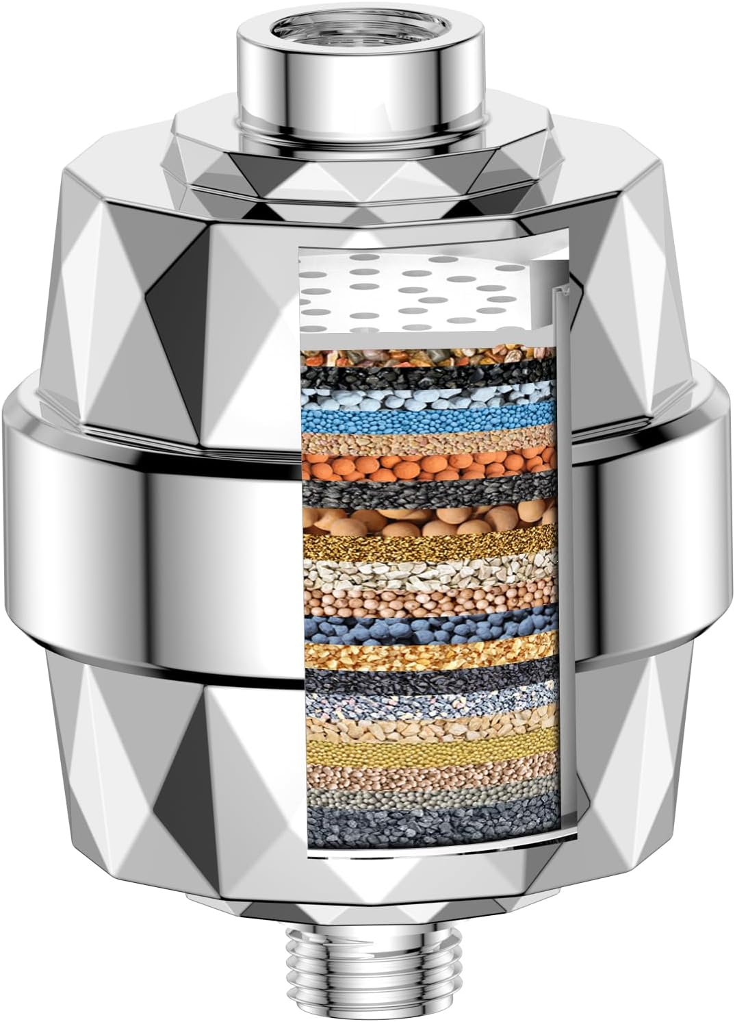 YEAUPE 22-Level Shower Filter, Hard Water Filter, Improves Skin and Hair Healthier, Removes Chlorine, Heavy Metals and Other Sediments, Vitamin C