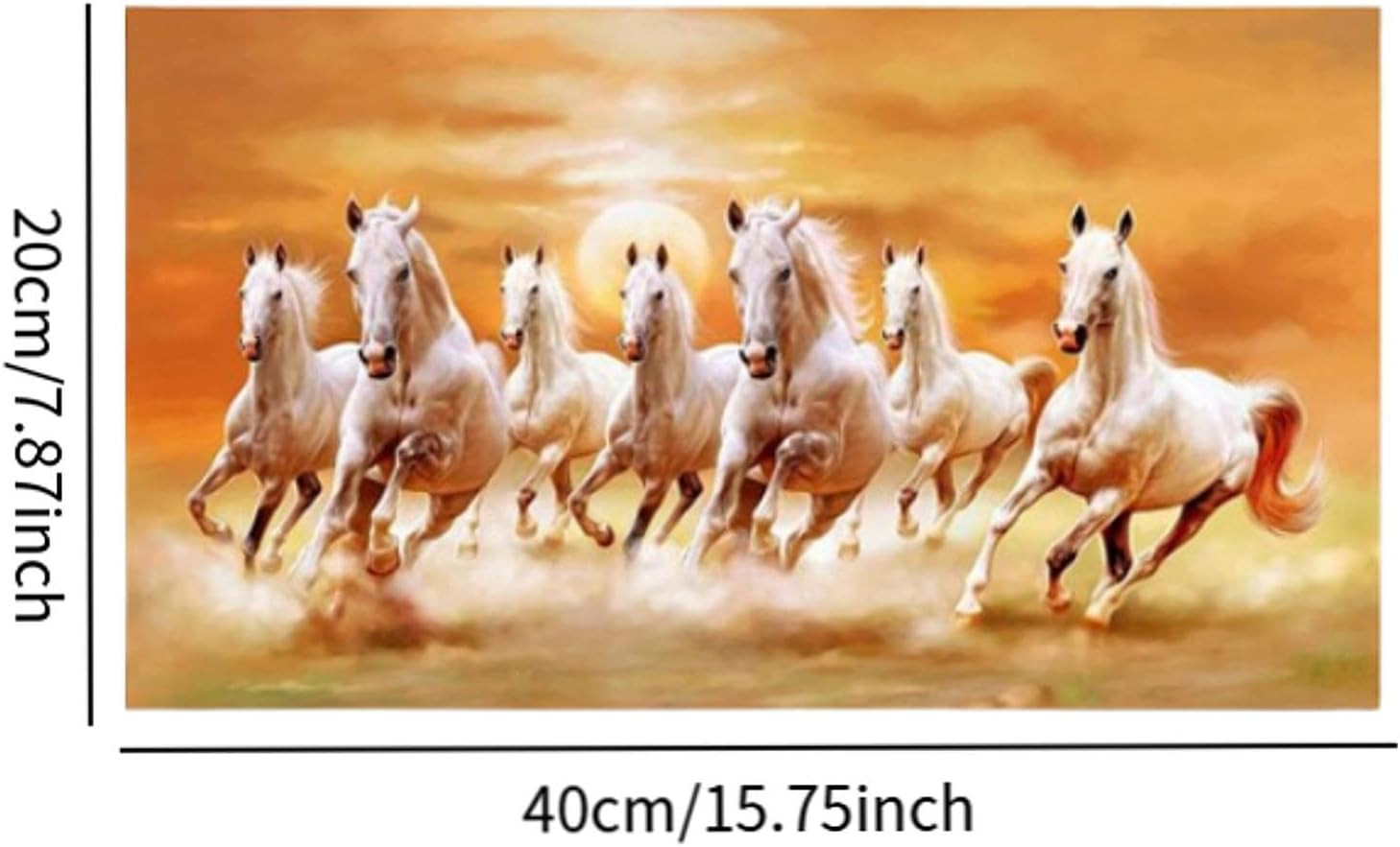 Perfk Seven Horses Picture Canvas Print 7 Running Horses Painting Wall Decor Gift Artwork Print Picture Painting for Wall Farmhouse, S image number 5