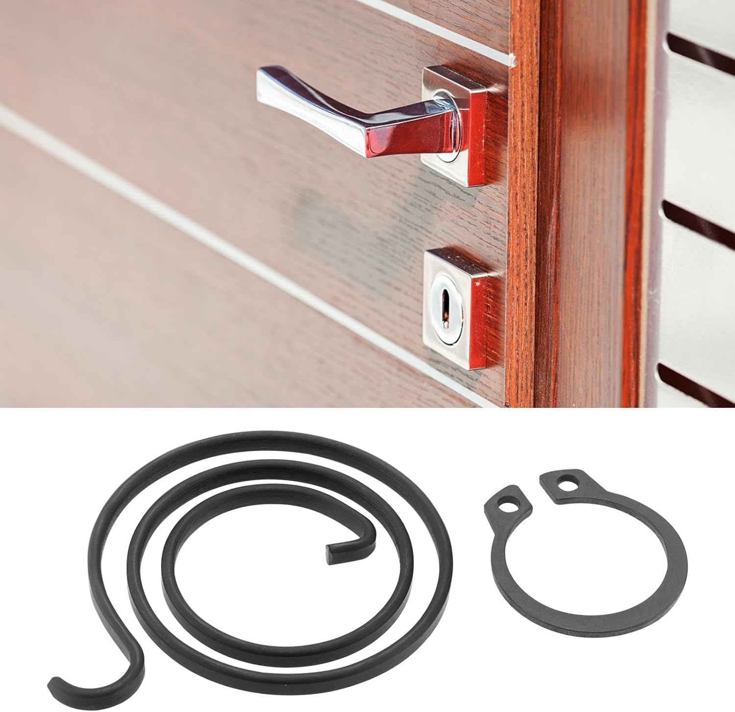 Be in Your Mind 20Pcs Door Handle Spring Repair Kit 2.5 Turn Coil 2Mm Thick 27.5Mm Diameter Coils 1Mm Circlip DIY Door Handle Kit Black Coating image number 4