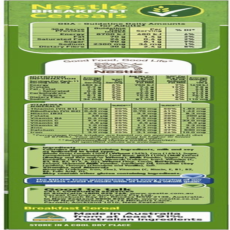 Nestle Milo Breakfast Cereal 350 G