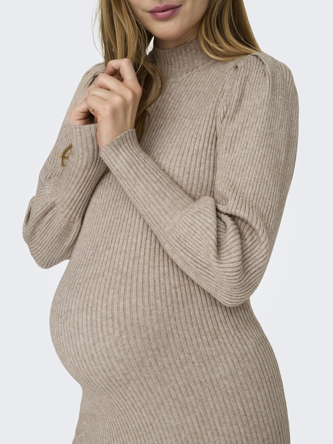 ONLY MATERNITY Olmkatia Women'S L/S Dress KNT Noos, Mocha Meringue, 3XL image number 2