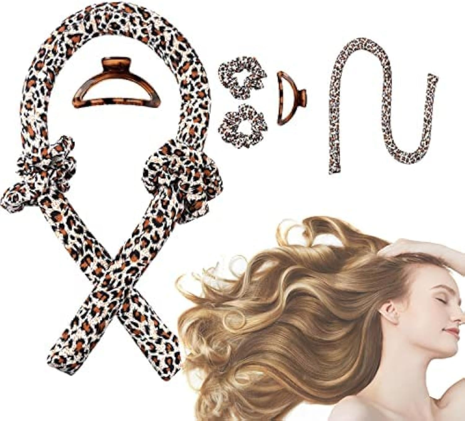 CORATED No Heat Curlers, Overnight Heatless Curls for Long Hair, Heatless Curling Rod Headband You Can Sleep In, Soft Silk DIY Hair Styling Tools Kit, Hair Wrap Curls for Medium Hair