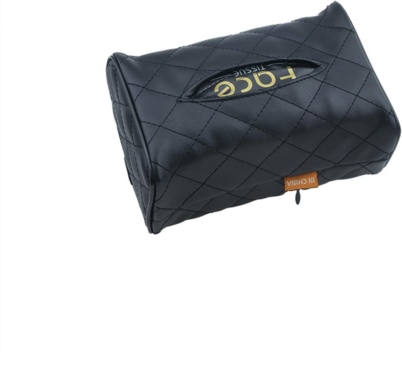 Car Chair Back Mounted Tissue Holder PU Leather Case,Black image number 1