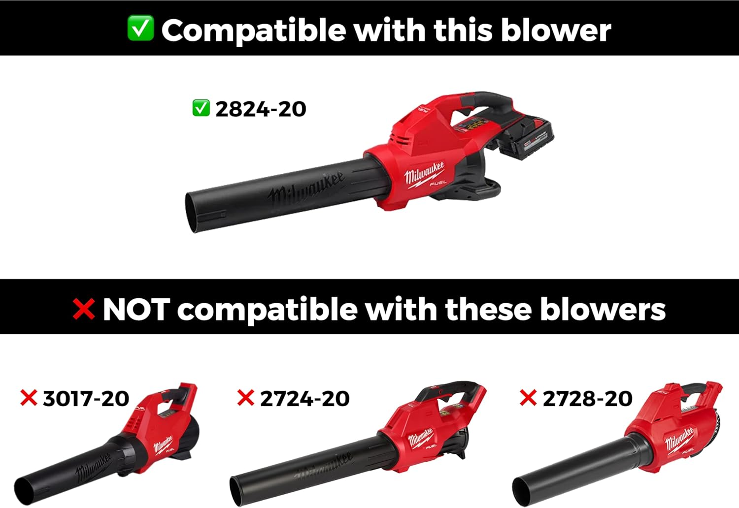 Stubby Car Drying Nozzle for Milwaukee M18 Fuel Leaf Blowers - Dual Battery (2824-20) image number 6
