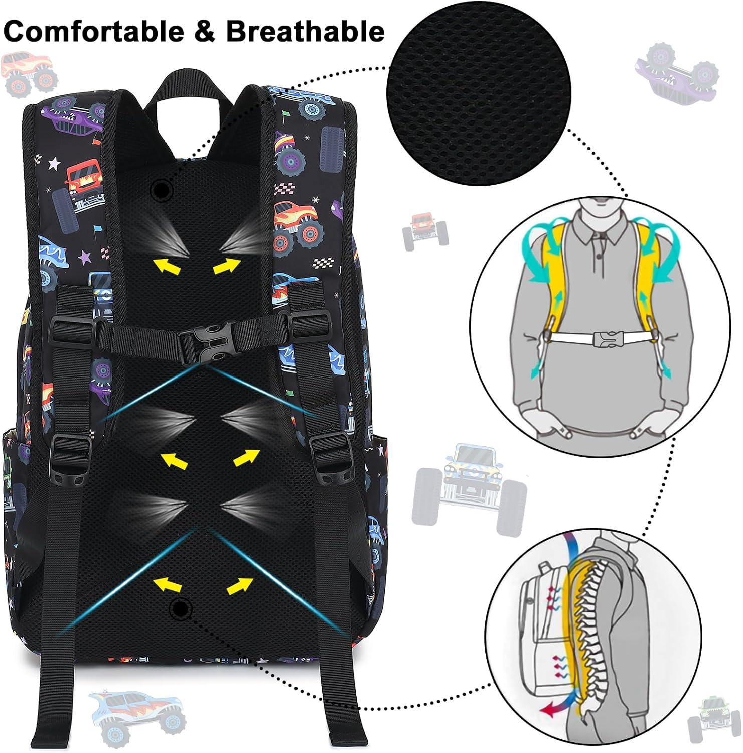 CAMTOP School Backpack for Kids, Girls Boys Backpack with Lunch Box Kindergarten Elementary Bookbag Set for Age 4-10 image number 2