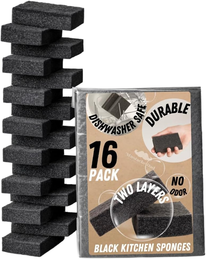 Black Sponges for Dishes 16 Pack image number 2