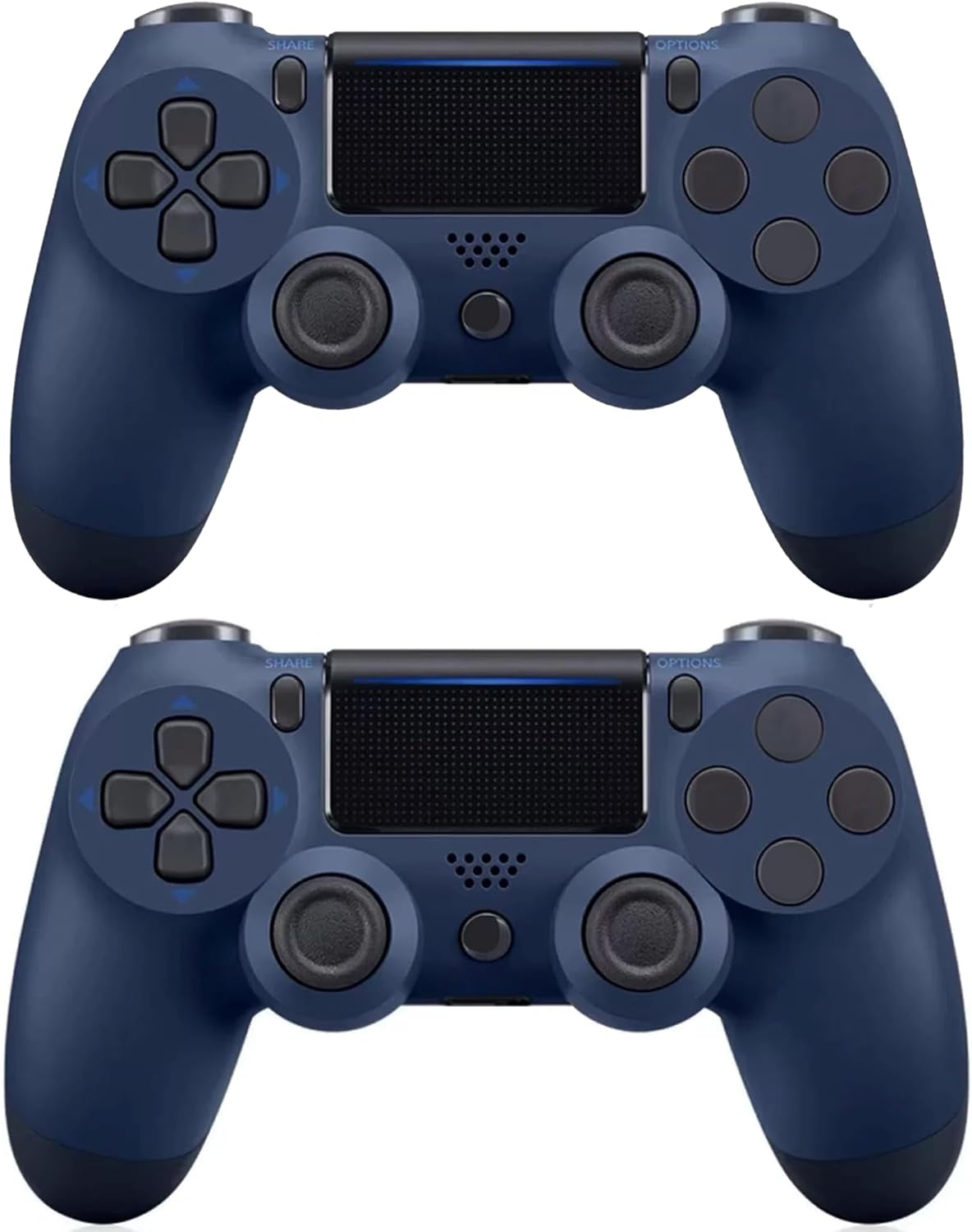 2Pcs Wireless Controller for P-S4,Compatible with P-S4/Pro/Slim/Pc Bluetooth Controller,Dual Vibration,Touch Panel, 3.5Mm Audio Jack,Six-Axis Joystick,Midnight Blue image number 3