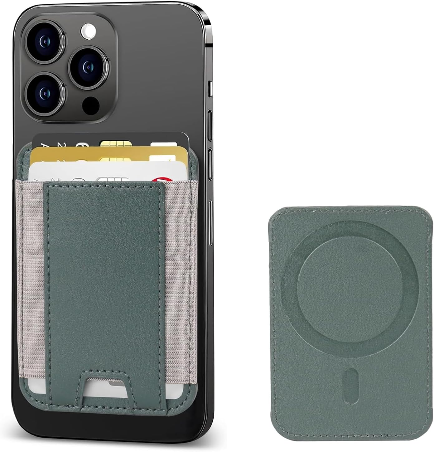 FISH DRAGATE Magnetic Card Wallet, Magsafe Wallet, Magnetic Card Holder Fit 7 Cards, Mag-Safe Leather Wallet, Wallet for 12/13/14 Magsafe Wallet image number 2