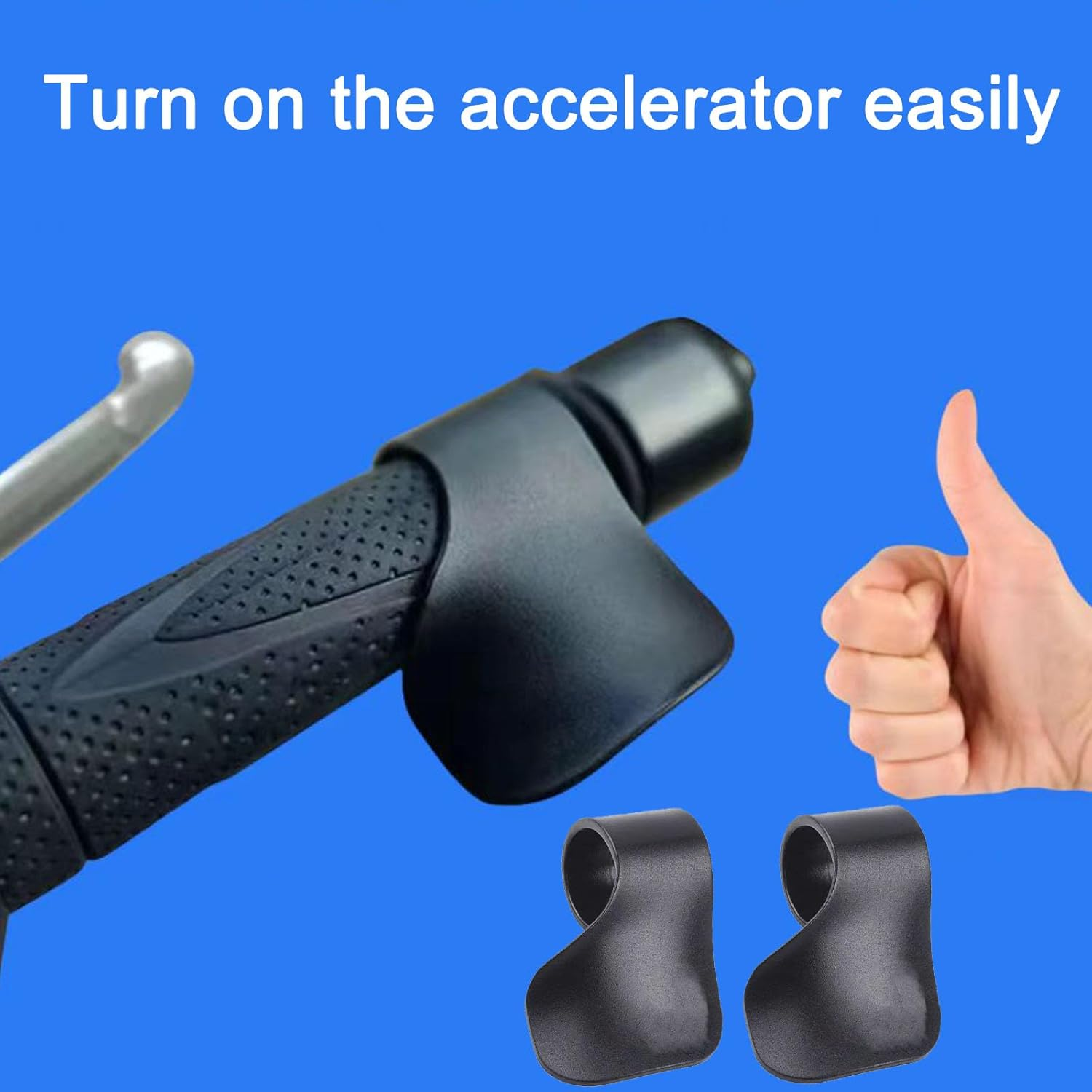 2 PCS Black Throttle Mounted Motorcycle Cruise Assist Handles Universal Handlebar Oil Control Rocker Brackets for Most Motorcycles & Scooters. image number 2