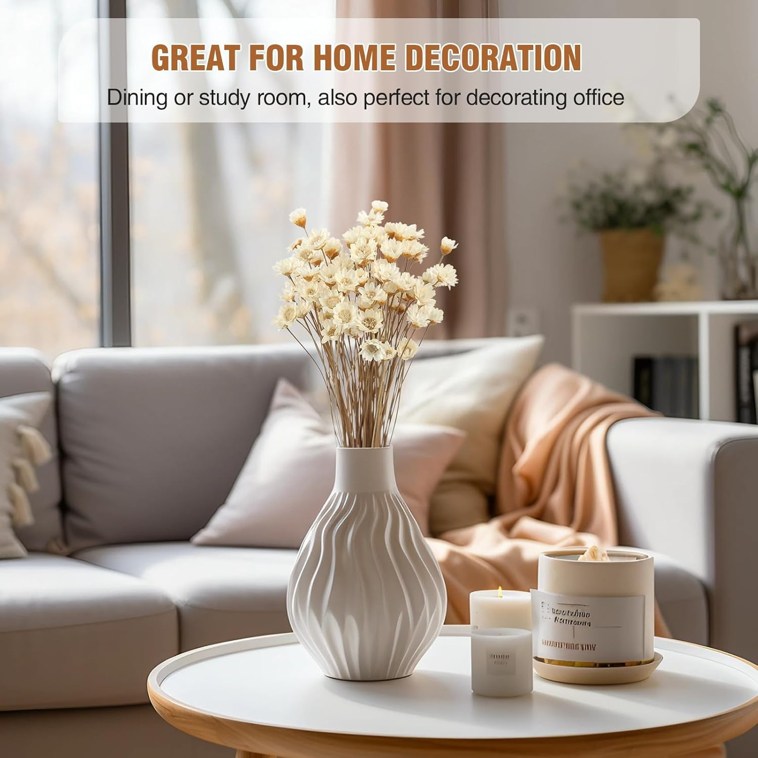 MIHUAGE Dried Flower Mini Star Brazilian Daisy Dried Natural Decorative Small Chamomile Bouquet 200 Stems for Wedding Floral Arrangements Home Decorations Valentine'S Day Gifts (Natural White) - Natural White image number 2