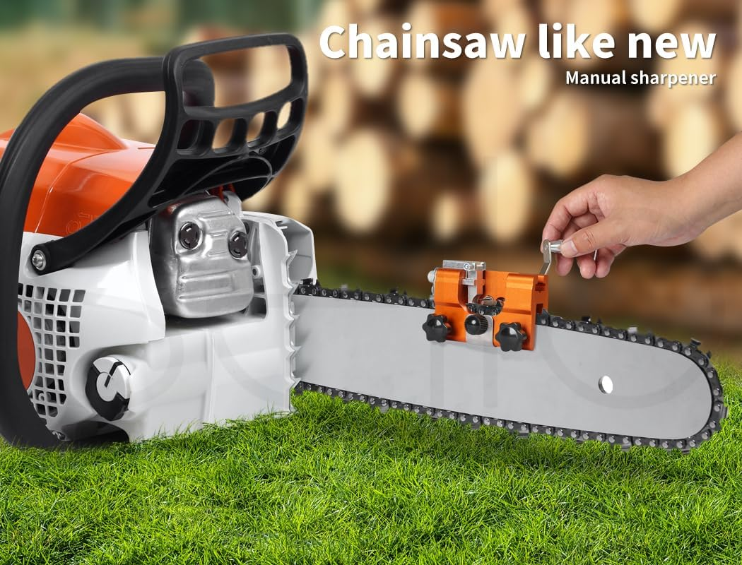 Traderight Portable Chainsaw Sharpener Jigs with 5 Grinding Head Tool Chain Saw Sharpening Kit