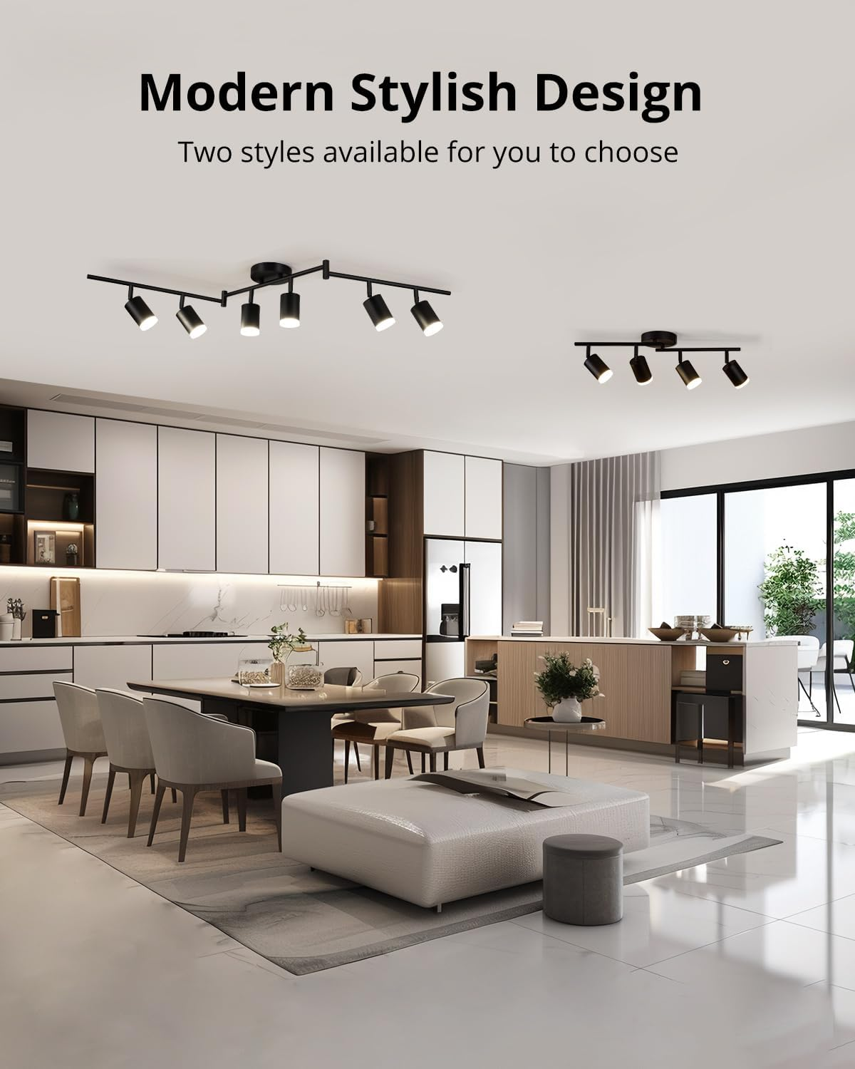 Gr4Tec Ceiling Spotlight LED 6 Bulbs, Modern LED Ceiling Light Spotlight Black, Ceiling Light Spot Swivelling, Metal Ceiling Spotlight GU10 for Hallway, Kitchen, Bedroom, Living Room (Bulb Not image number 5