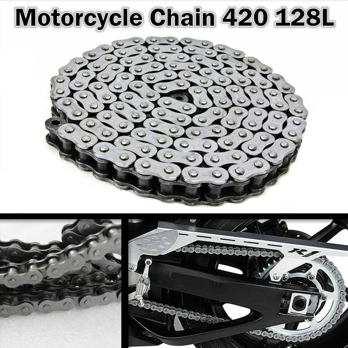 TDR 420 128 Links Chain for Dirt Bike 50Cc 70Cc 90Cc 110Cc ATV Quad for Pitpro KX80 Big Wheel 1987-1994 image number 3