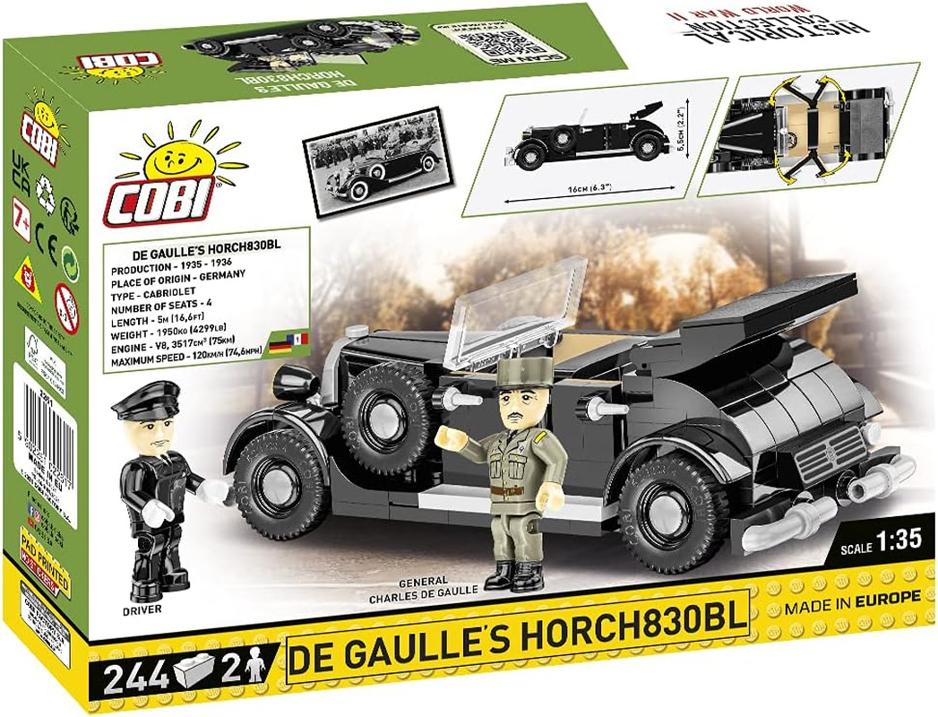 COBI 2261 Historical Collection-Cdg'S 1936 Horch 830 Building Sets, Black image number 5
