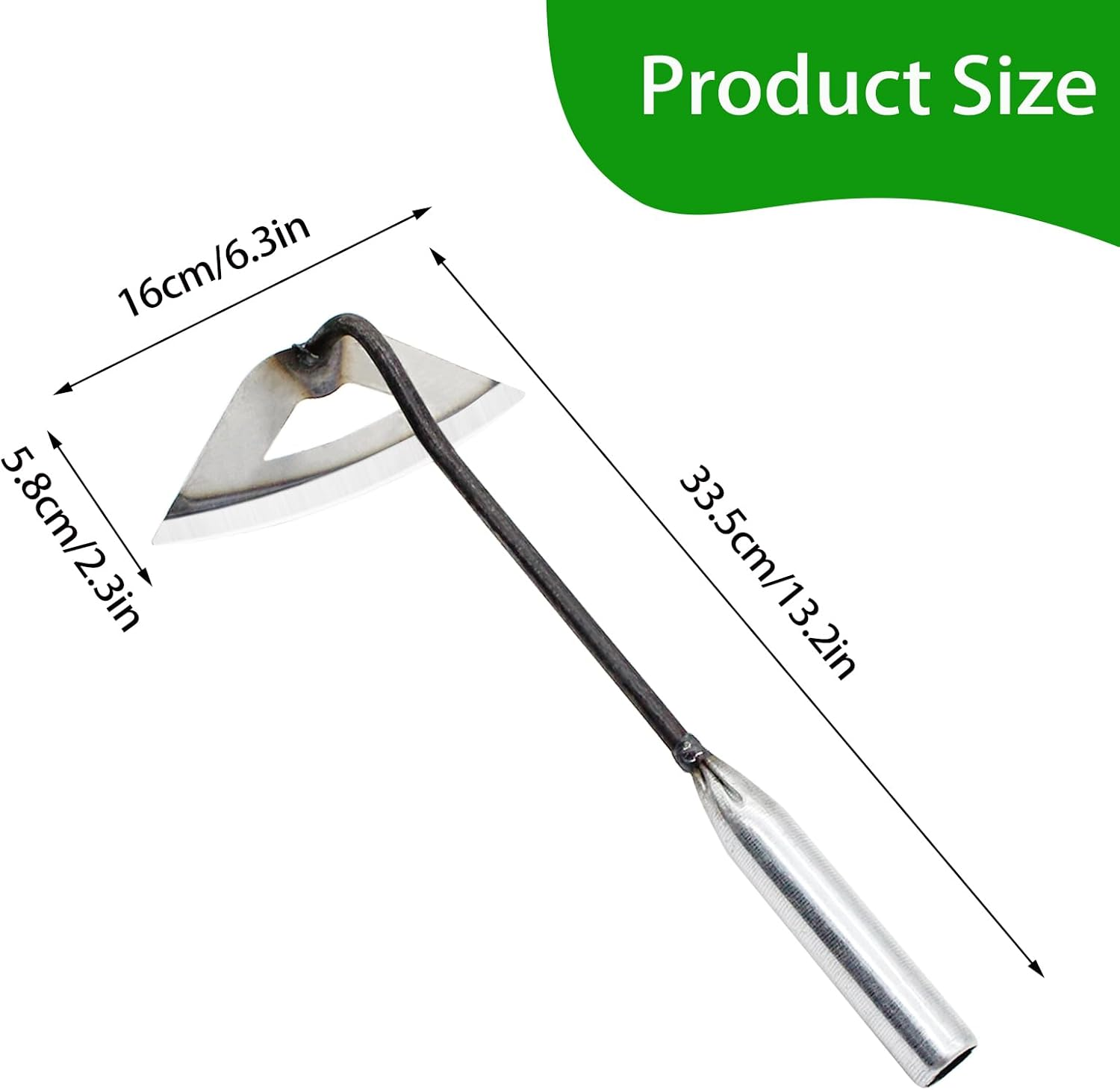 Xvxix Pack of 2 Hollow Hoe Made of Hardened Steel, Garden Hoe for Weeding, Hollow Hoe for Gardening, Garden Hoe Garden Tool, Garden Hoe for Weeding in the Garden, Loosening image number 3