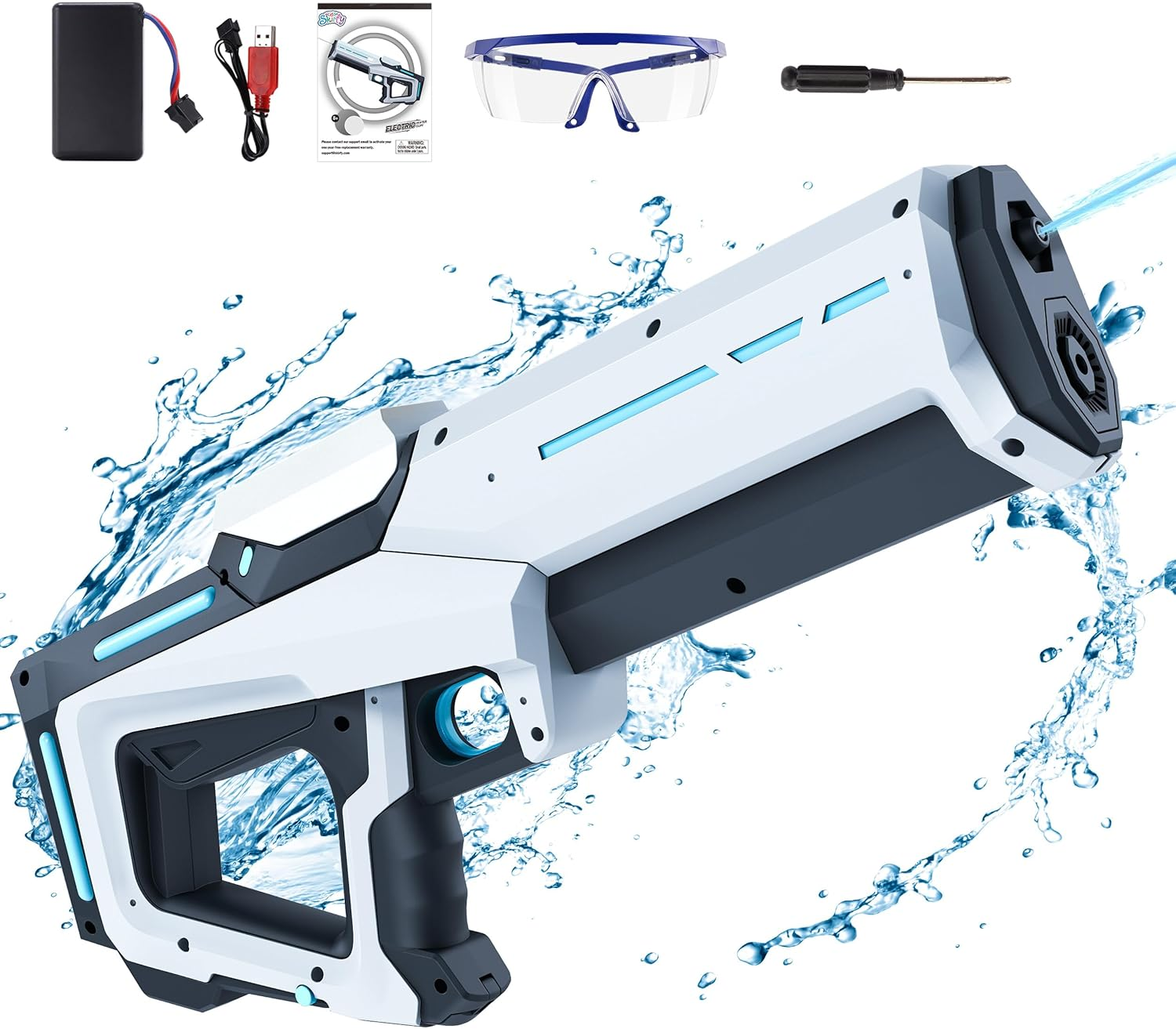 Skirfy Electric Water Guns for Adults Kids, High Powered Water Gun with Waterproof Design & 25-32Ft Shooting Range, Battery Powered Water Gun, Pool Beach Outdoor Party Toys for Kids Ages 8-12 image number 4