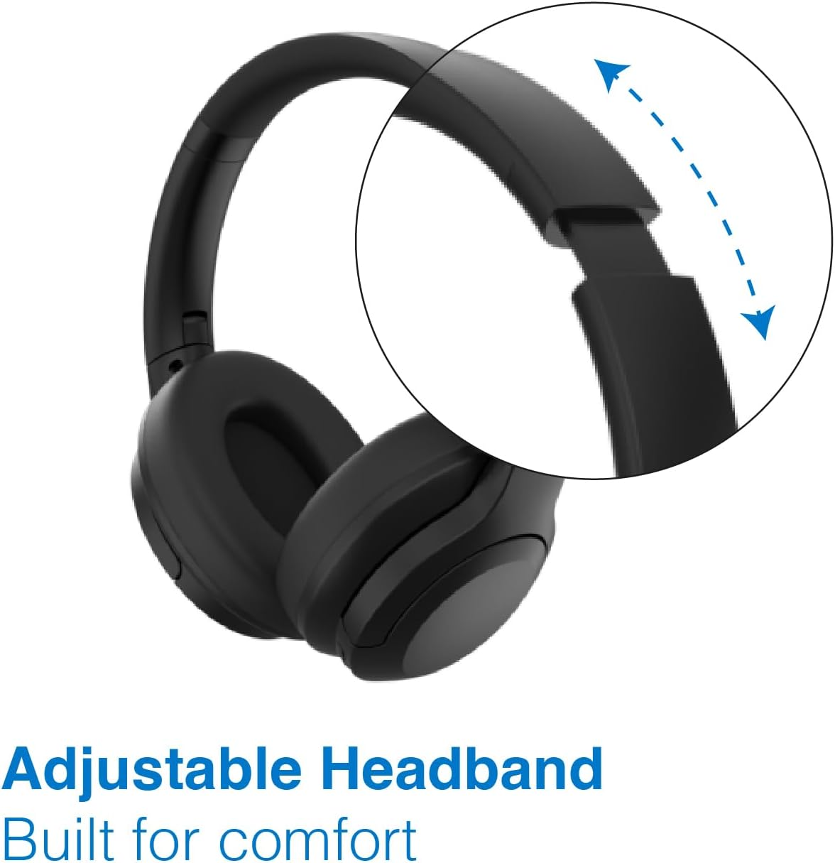 Laser ANC Bluetooth Headphones with 20-Hour Battery, Built-In Microphone, and 3.5Mm Audio Cable - Perfect for Smartphones, Tablets, and Laptops - Black