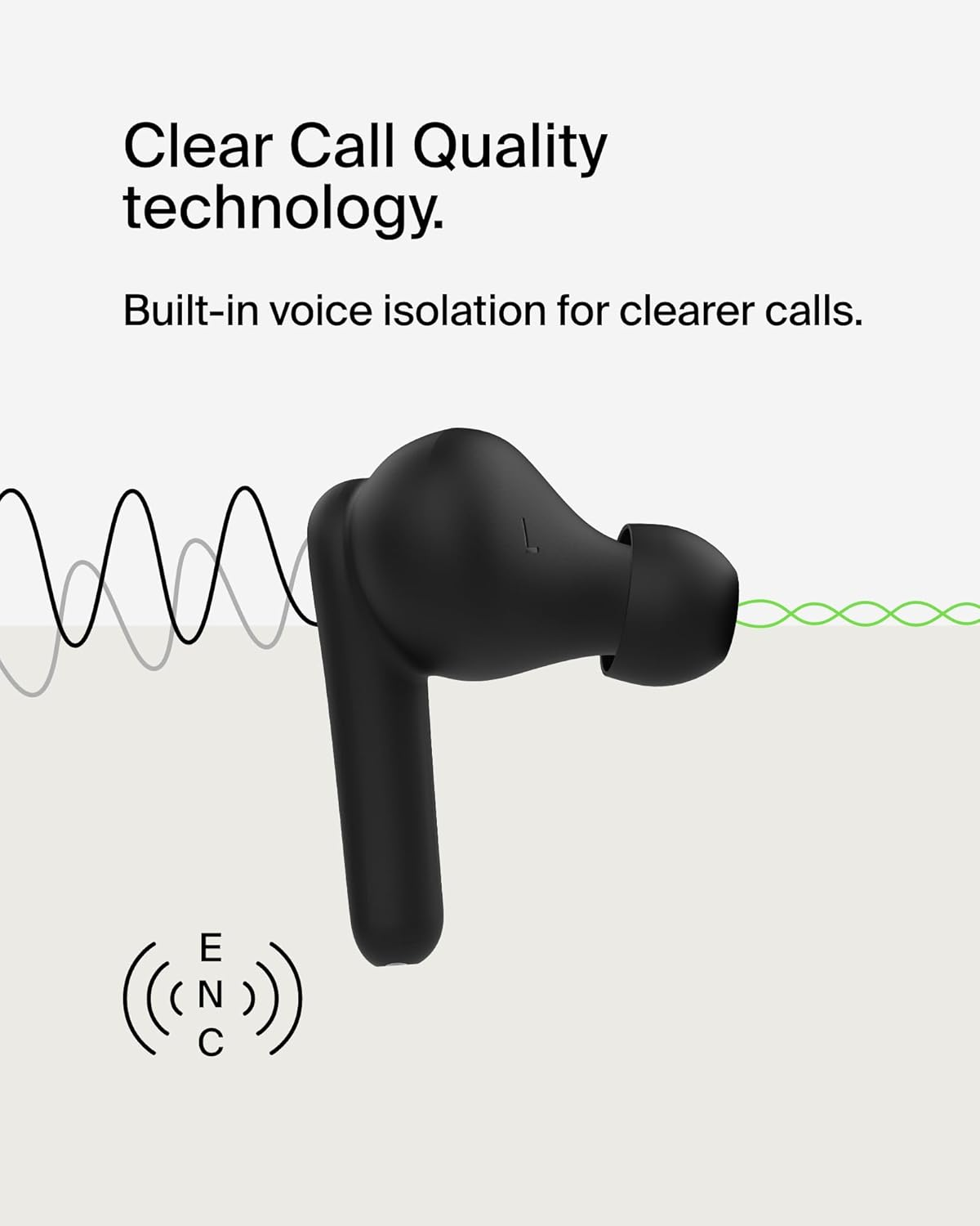 Belkin Soundform Rhythm True Wireless Earbuds with Built-In Microphone, USB-C Fast Charging, 28H Battery Life, IPX5 Water Resistance - Bluetooth Earbuds for Iphone, Ipad, Galaxy, Pixel, & More - Black image number 1