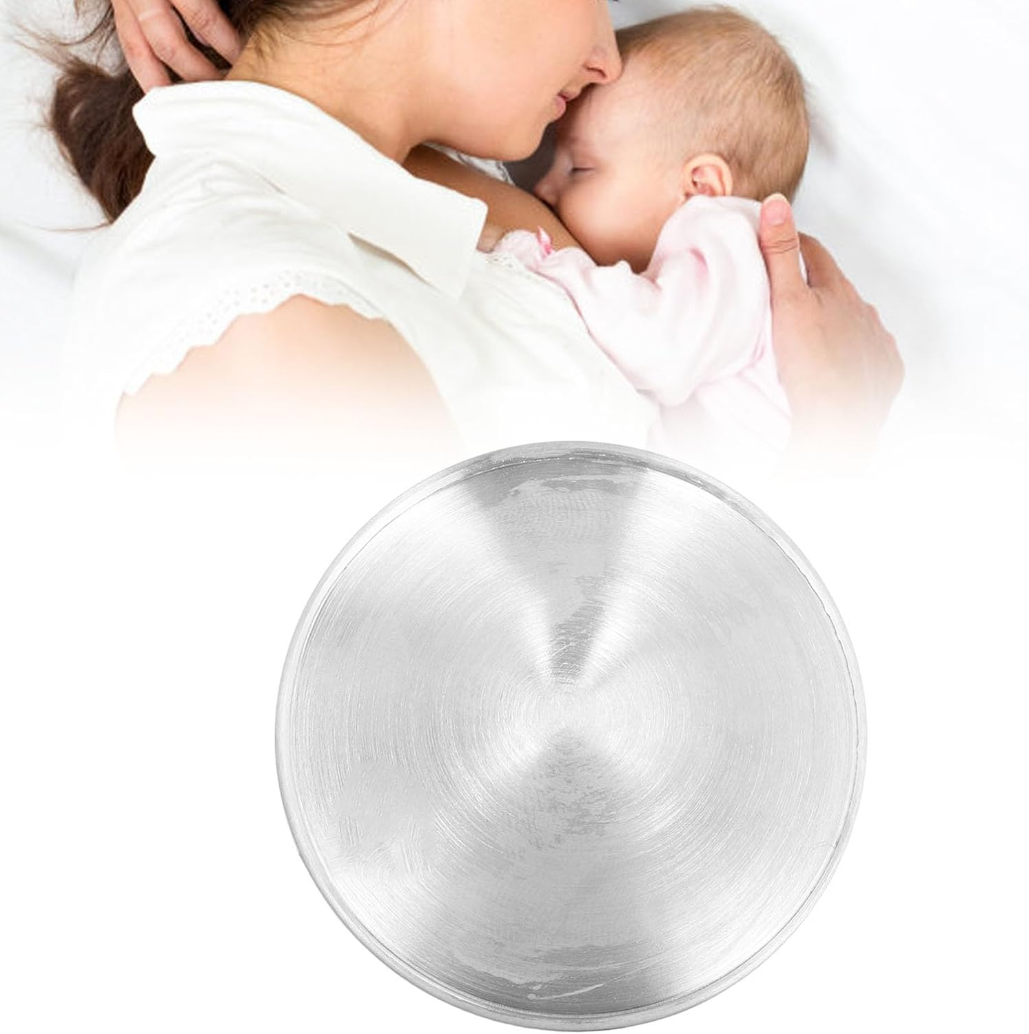 Silver Nursing Cups, Nipple Products for Nursing Newborn Breastfeeding Essentials Protect and Soothe, Standard Size Newborn Essentials Must Haves 925 Sterling Silver Nipple Product image number 5