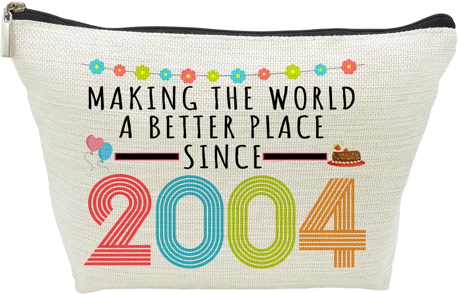 21St Birthday Gifts for Women, Funny 21 Year Old Gift Makeup Bag, 2001 21St Birthday Makeup Bags for Her, Mom, Aunt, Wife, Sister, Coworker, Friend, Making the World a Better Place since 2001, 2001