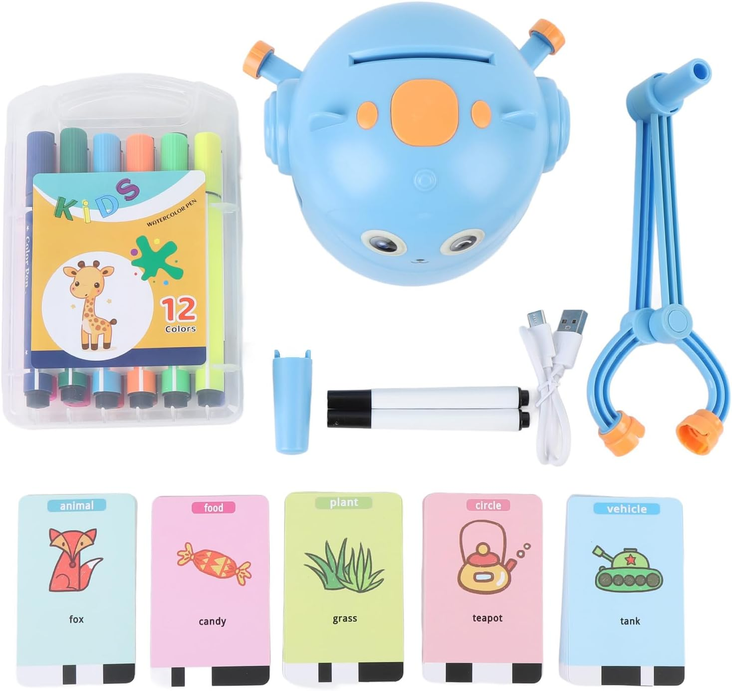 YUEHISY Drawing Robot for Kids, Interactive Educational Self Drawing Robot with 100 Sheets Card, Multiple Modes, Smart Painting Learning Toy (Sky Blue) image number 5