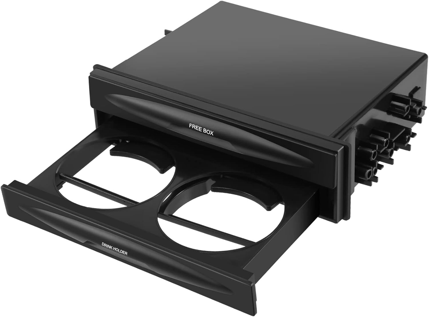 Dovhmoh Car Auto Single Din Radio Pocket, Universal Cd Radio Pocket Drink Cup Holder Storage Box Black image number 4