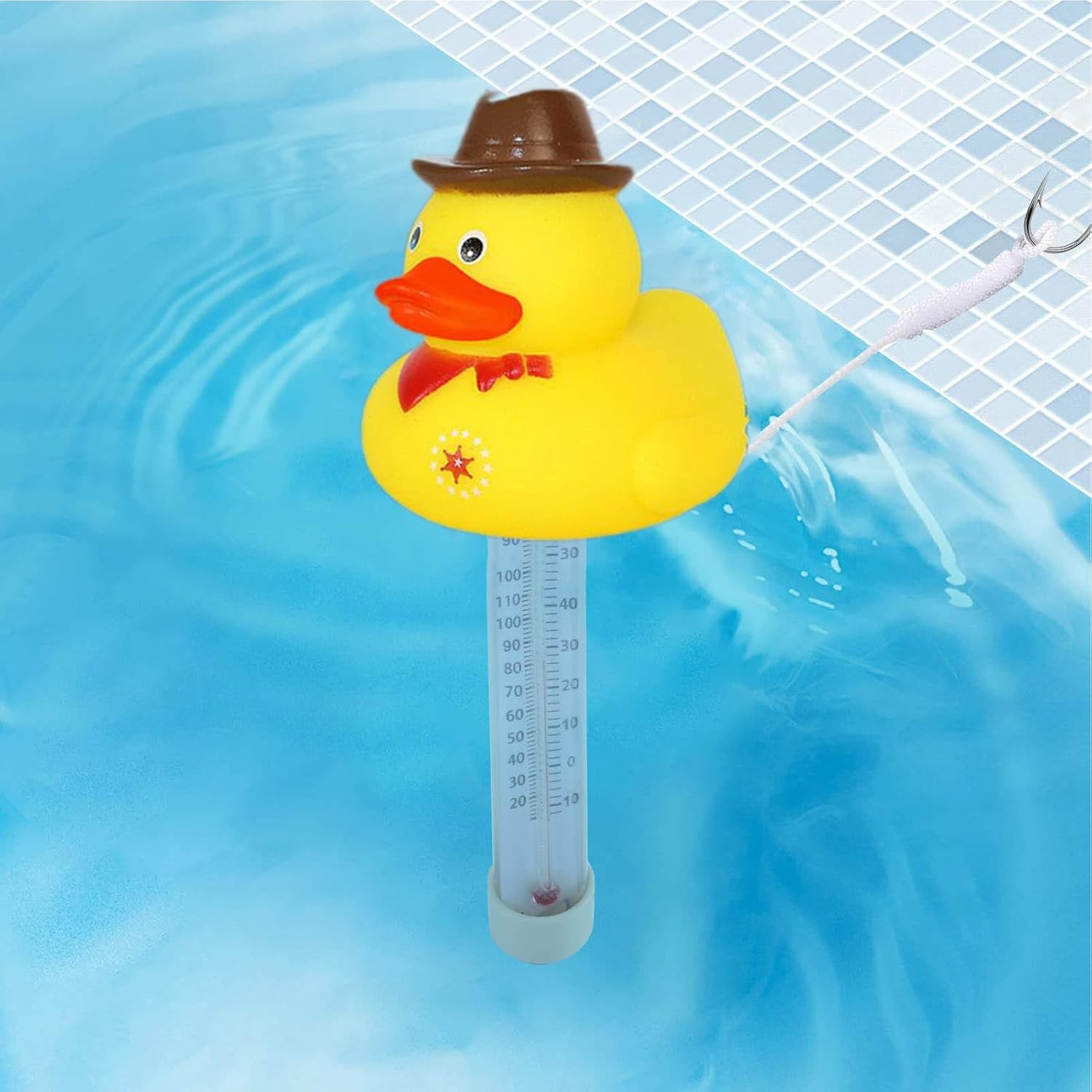 Pool Thermometer Floating Duck | Easy Read Shatterproof Floating Yellow Duck Thermometer for Swimming Pool, Cartoon Style, for Outdoor, Indoor Swimming Pools, Bath Water, Spas, 20Cm image number 5