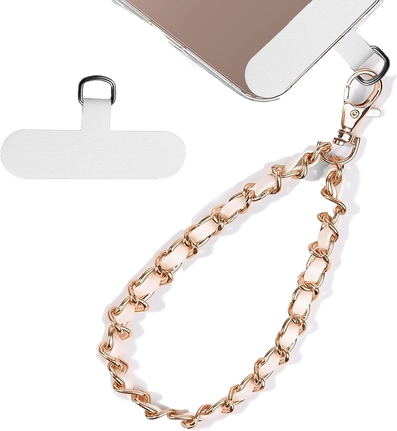 AIQIUQIU Cell Phone Charm Strap with Wrist Metal Chain Detachable Phone Lanyard for Girls Women, Adjustable Wrist Strap Hand Lanyard for All Smartphone