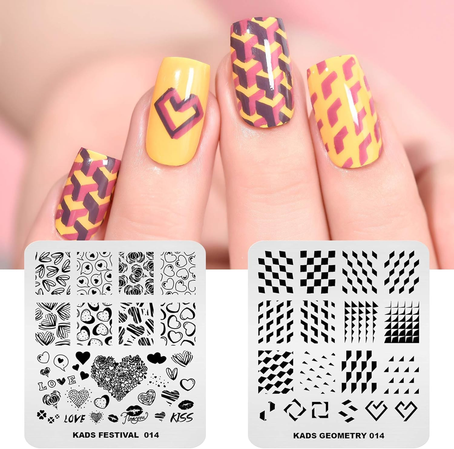 KADS 11Pcs Nail Stamp Plates Set 10 Plates Christmas Snowflakes Cute Animals+ 1 Laser Symphony Storage Bag Christmas Nails Art Stamping Plate Set Leaves Flowers Animal Nail Plate Template Image Plate image number 3