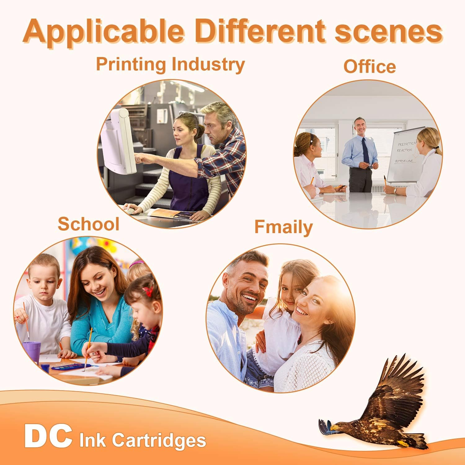 D&C 5 X Printer Cartridges Compatible with Epson 503XL 503 XL for Epson Expression Home XP-5200 XP-5205 XP5200 XP5205, Workforce WF-2960 WF-2965 WF2960DWF -2965 DWF - 3 Black image number 3