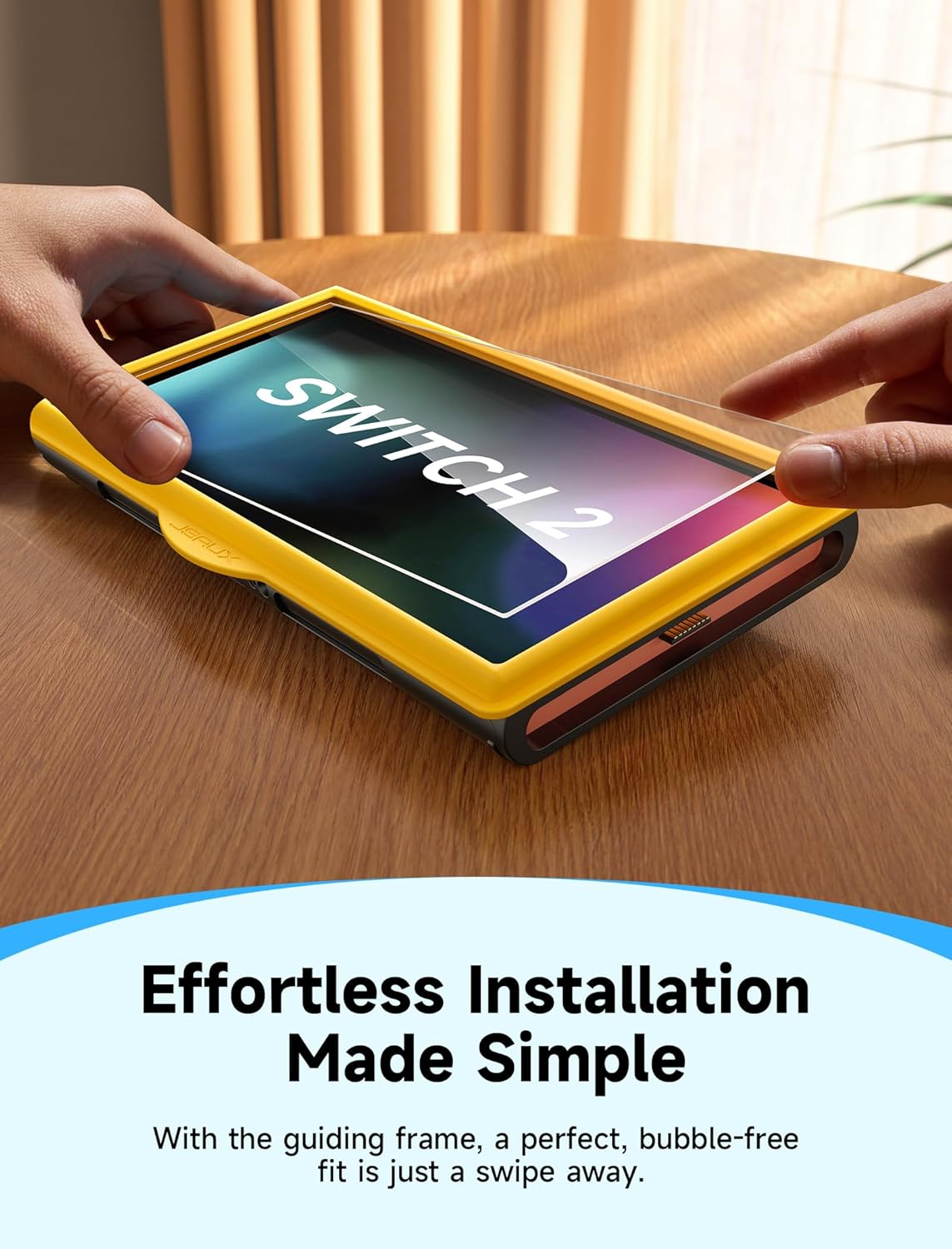 JSAUX Screen Protector for Nintendo Switch 2 (2025), [3-Pack] Ultra HD Glass Protector 9H Hardness Easy to Install with Guiding Frame Scratch Resistant Tempered Glass image number 3