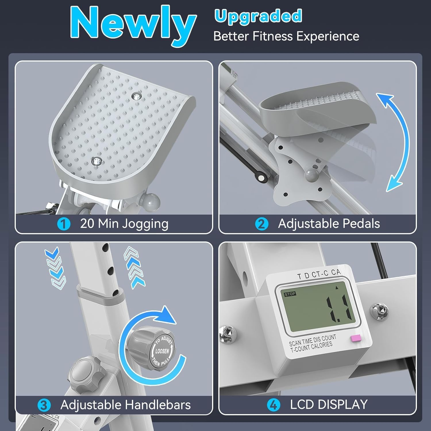 Stair Stepper Machine, Folding Vertical Climber with Adjustable Handlebar & LCD Display, 300LB Capacity Adjustable Resistance Stepper Stepper for Full-Body Workout, Home Gym Exercise Equipment image number 2