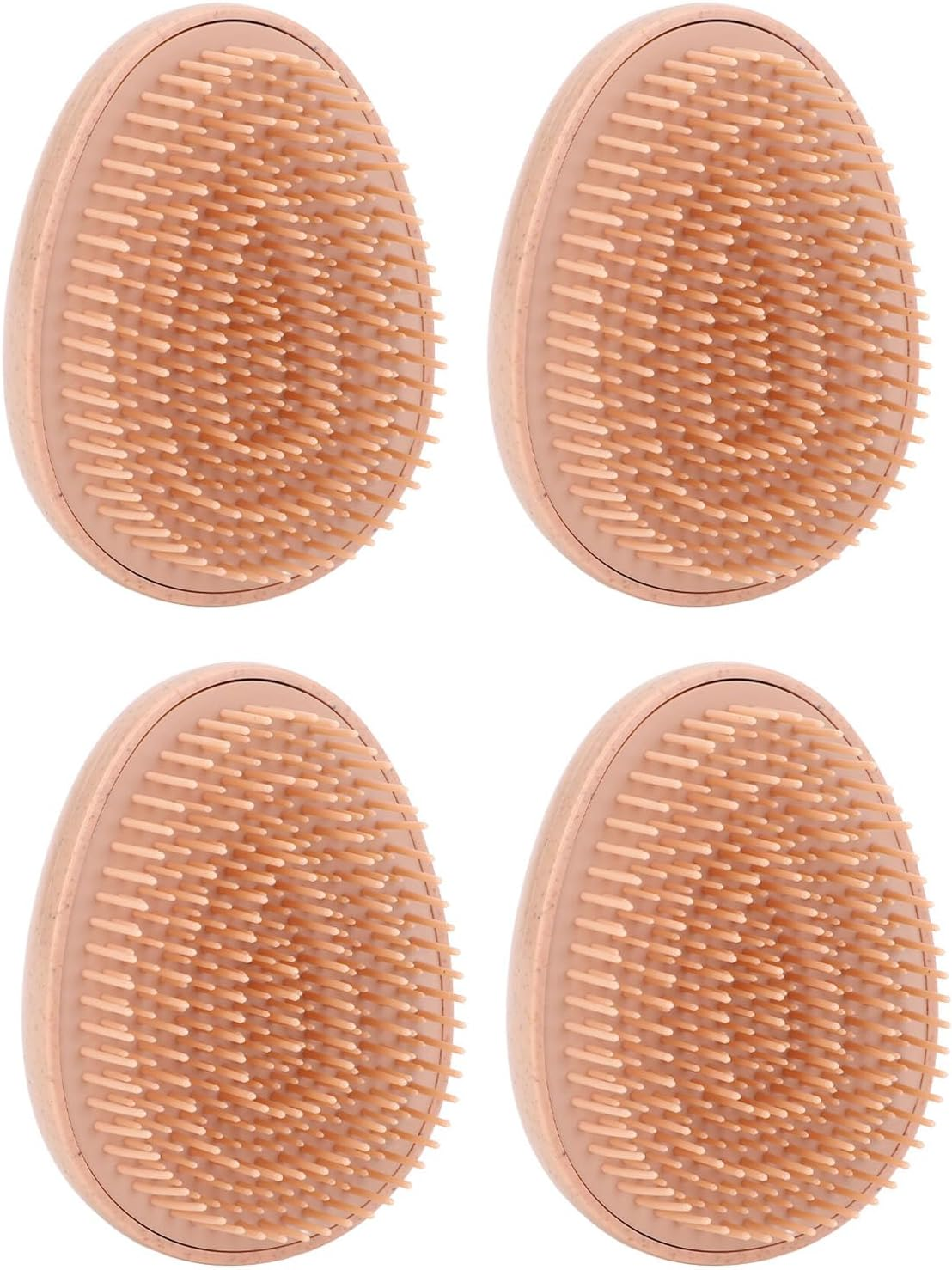 4Pcs Wheat Straw Hair Brush Egg Shape Detangling Brush Portable Styling Comb Hair Brush for All Hair Types image number 1