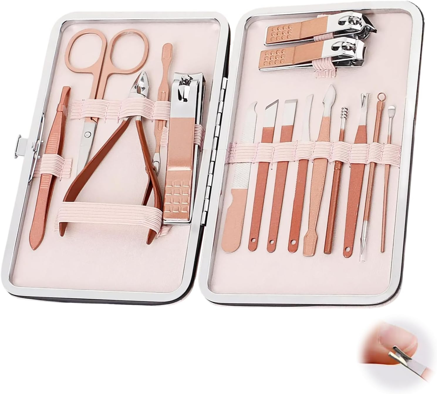 Manicure Kit for Women, Complete Nail Care Set with Toenail Clippers for Thick Nails, Professional Nail Nippers & Clippers, for Seniors and Home Use, Perfect Grooming Gift image number 3
