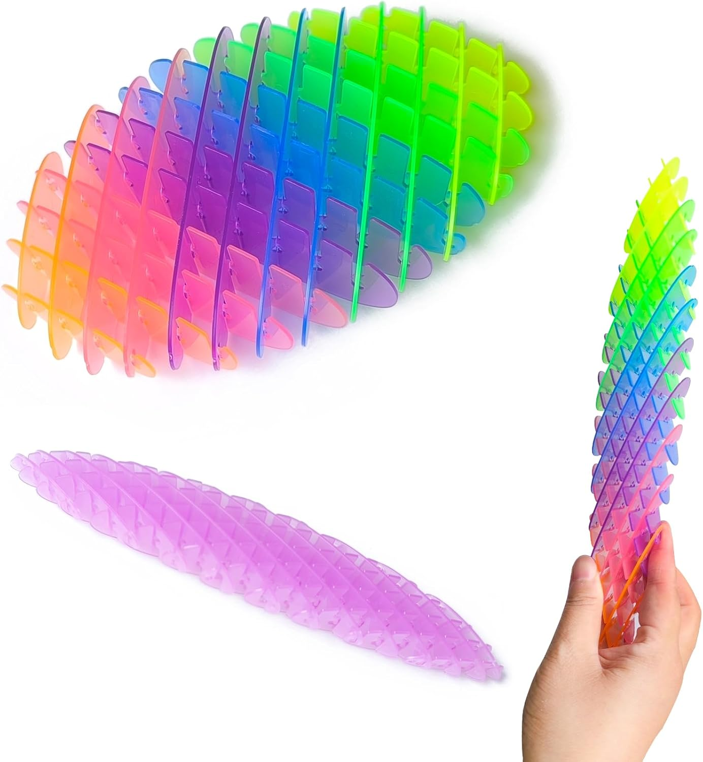 Fidget Worm, 2 PCS Funny Pocket Fidget Sensory Stress Relief Toys for Adults, Office Desk Toys image number 1