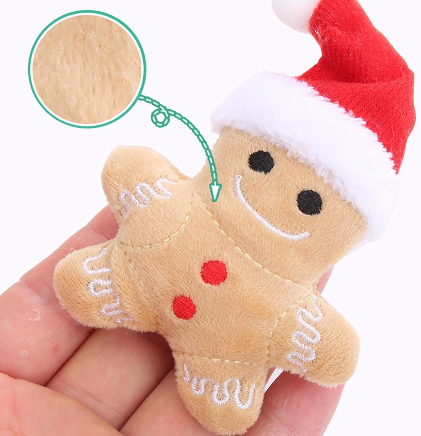 Gingerbread Man Chew Toy | Portable Stuffed Catnip Toys for Cats Interactive, Cat Teething Toy Reduce Boredom and Unease Kitten Teething Toys, Cat Pet Toys Ngumms image number 2