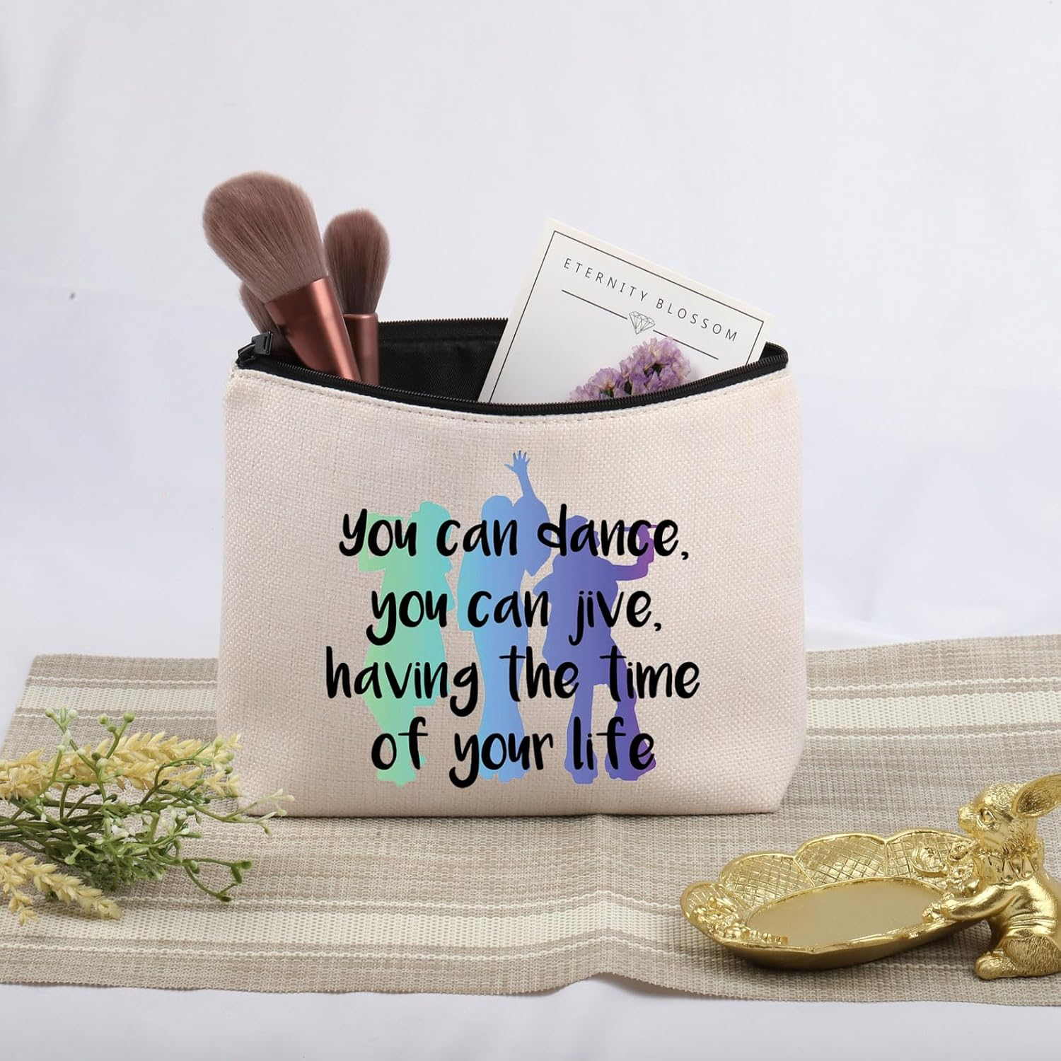 JNIAP Mamma Musical Inspired Gift Dancing Queen Quote Cosmetic Bag Musical Lover Gift, You Can Dance Bag image number 5