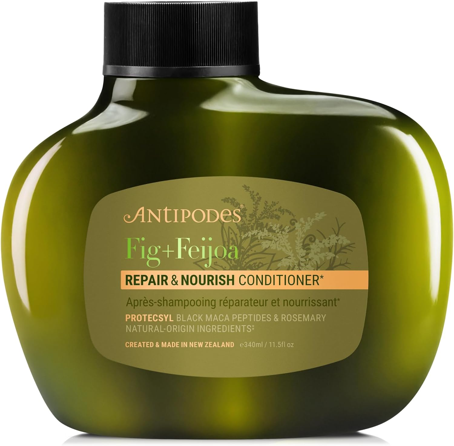 Antipodes Fig & Feijoa Repair & Nourish Conditioner | Natural Silicone-Free Conditioner with PROTECSYL Peptides, Avocado Oil & Harakeke Flax | for Dry, Damaged or Colour-Treated Hair | 340Ml