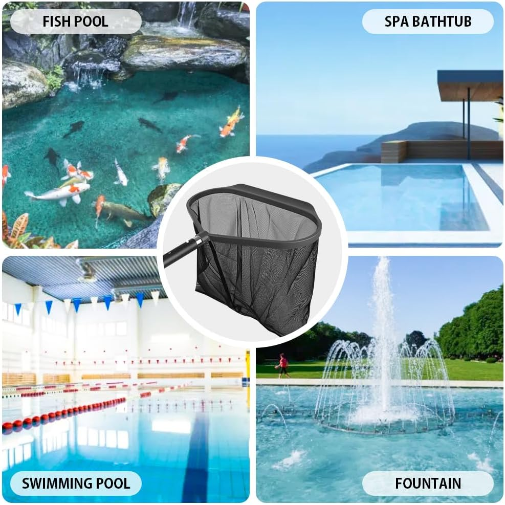 Pool Net Skimmer Heavy Duty, Swimming Pool Leaf Skimmer Net for Cleaning, Swimming Pool Leaf Skimmer Rake Net with Fine Mesh Fits All Standard Poles (Pole Not Included) image number 3