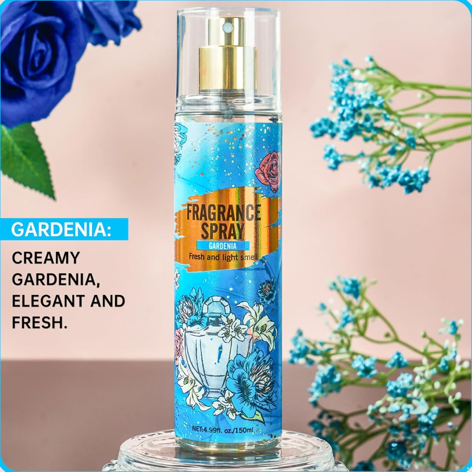 FEESHOW Women'S Long Lasting Body Mist Alcohol Free Fresh Fragrance Perfume Spray for Body and Hair Gardenia One Size - Gardenia image number 3