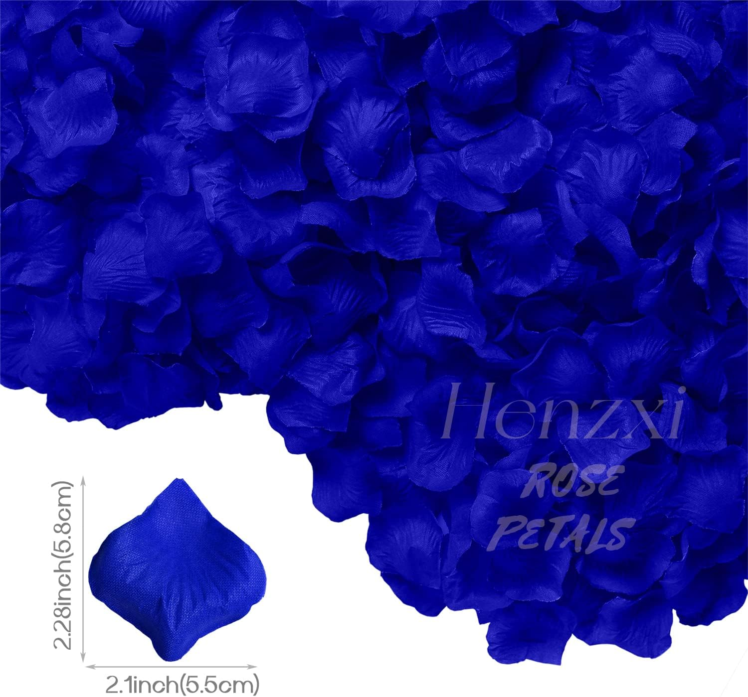 Henzxi 1000 Pcs Rose Petals, Artificial Flower Petals, for Romantic Night, Wedding, Event, Party, Valentine Decor (1000 Pcs, Aroyal Blue) image number 6