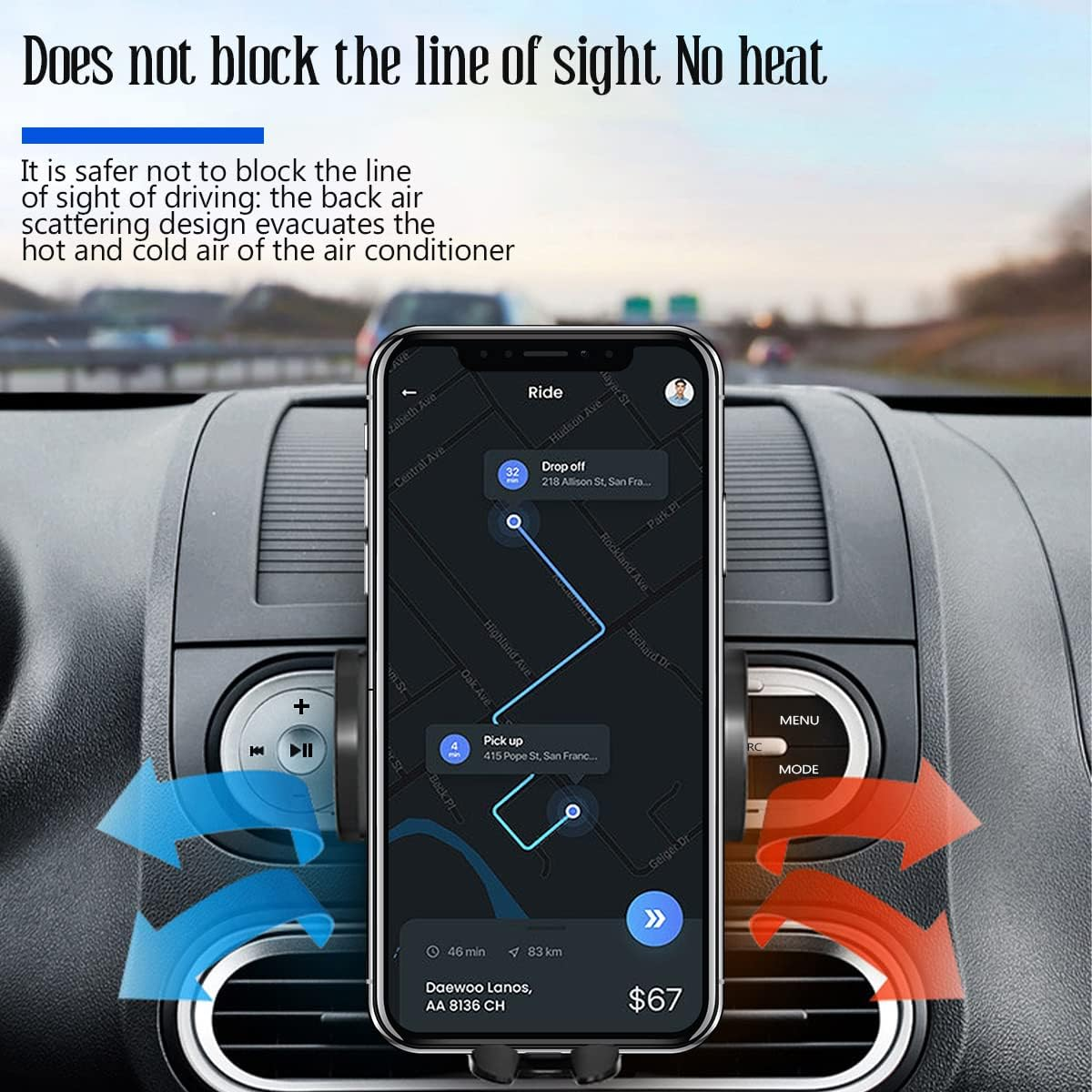 Car Phone Holder for CD Slot, Cell Phone Mount for CD Player, Magnetic or One Button Release, Silicone Pad Protection and 360&deg; Rotation, Compatible with All Iphone, Android, Smartphones - Magnetic/Black image number 3