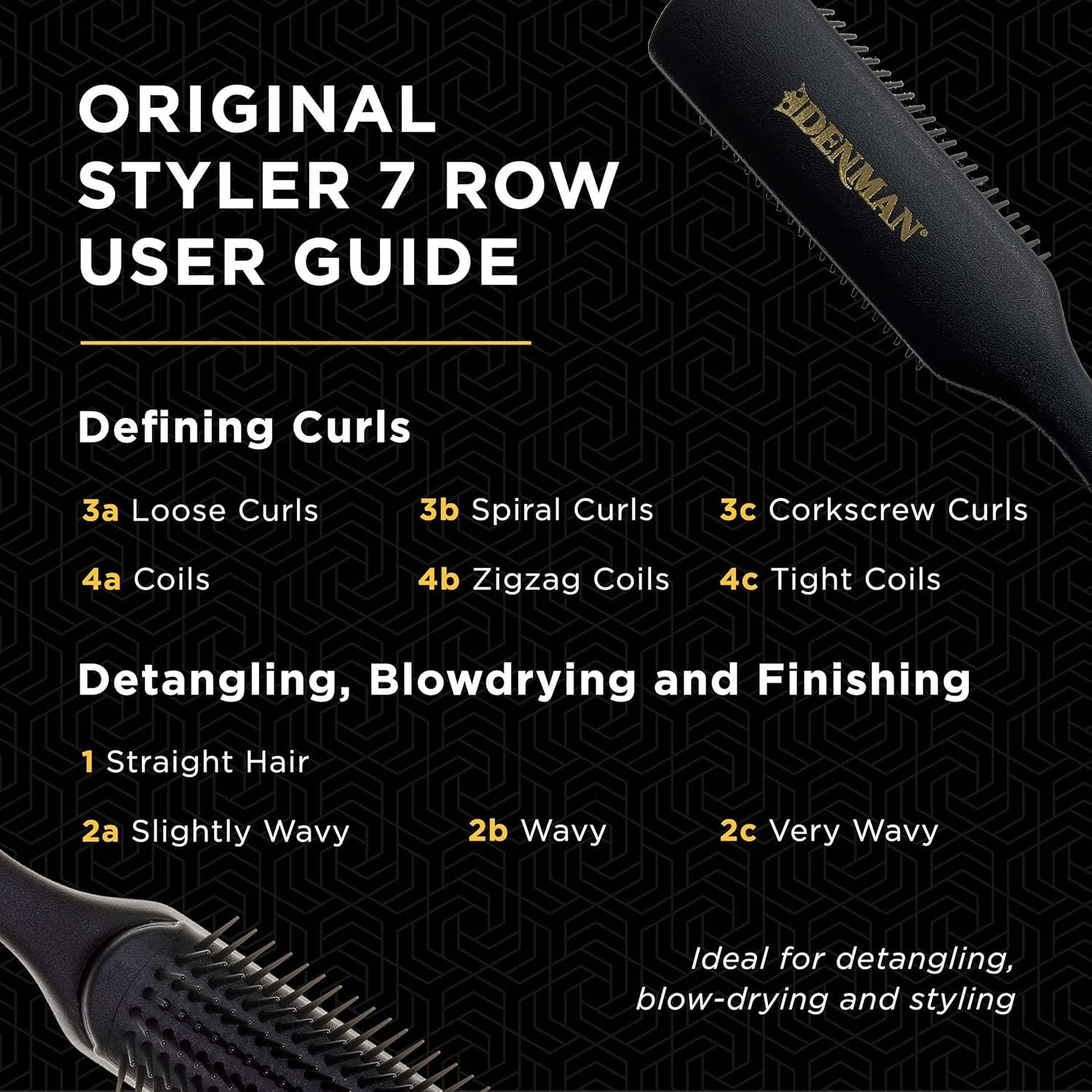 Denman 7 Row Styling Brush, Black, 3.2 Ounce image number 5